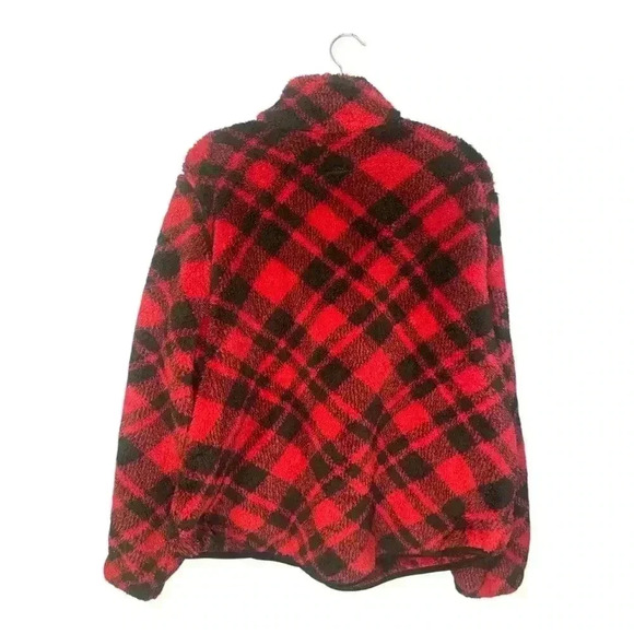 Simply Southern Red/Black Plaid Quarter Zip Sherpa, XL - Picture 3 of 7